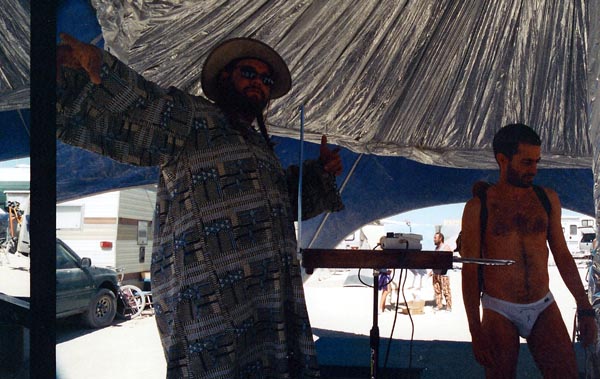 Fire Muse Circus @ Burning Man (09/04/2004)<br> Russell on theremin and Noam