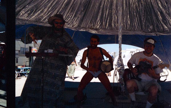 Fire Muse Circus @ Burning Man (09/04/2004)<br /> Russell, Noam and Brian