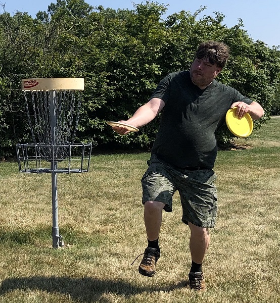 Early August Open Jam (08/04/2019)<br> Cameron on frisbee